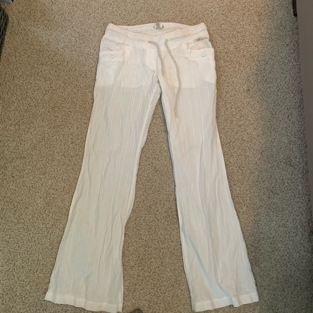 White linen pants. Cover up